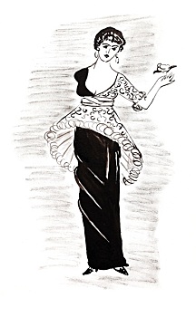 女性,礼服短裙,金字塔,早,20世纪