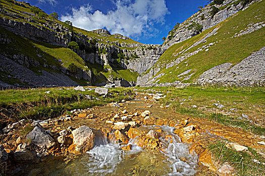 英格兰,北约克郡,石灰石,峡谷,疤痕