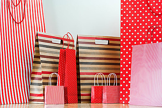 种类,购物,礼物,红色,纸袋,假日,概念,留白