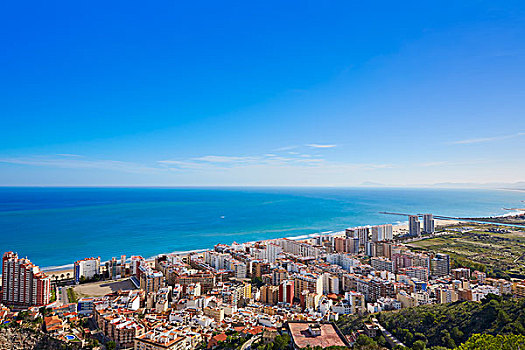 海滩,俯视,天际线,乡村,地中海,瓦伦西亚,西班牙