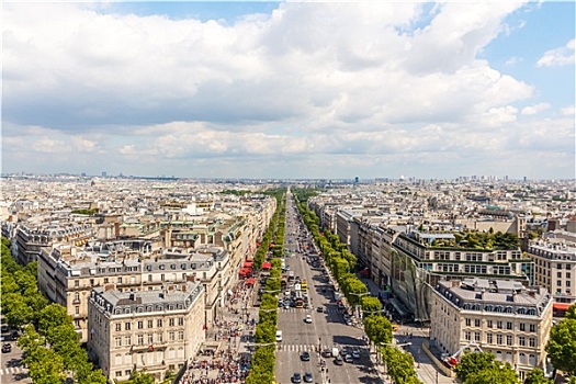 香榭丽舍大街,道路,风景,拱形,巴黎,法国