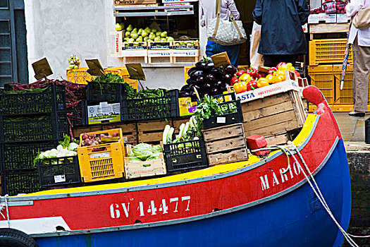 意大利,威尼斯,蔬菜,船,小,背影,运河