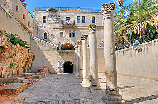 柱子,户外,建筑,耶路撒冷,以色列