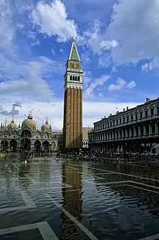 意大利,威尼斯,圣马可广场,钟楼,圣马科,洪水