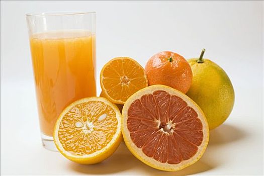 玻璃杯,果汁,新鲜,柑橘