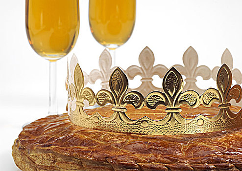 法式甜饼,苹果汁,法国,国王,蛋糕,庆贺,诺曼底