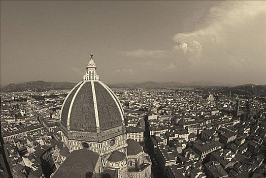 俯拍,建筑,城市,佛罗伦萨,意大利