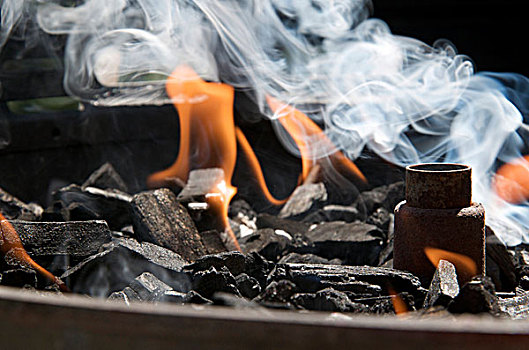 燃烧,木碳,烧烤