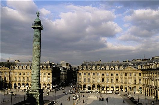 法国,巴黎,广场,全视图,柱子