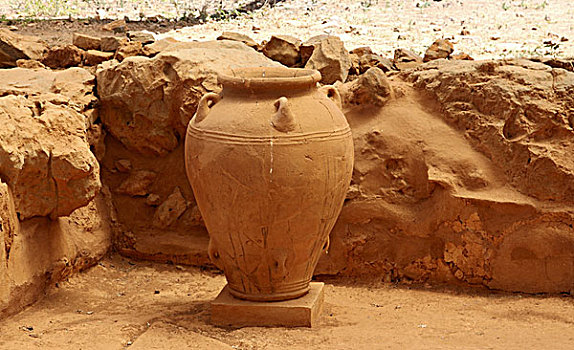 粘土,罐,宫殿,弥诺斯文明,挖掘,考古,场所,伊拉克利翁,克里特岛,希腊,欧洲