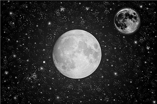 天空,满月,星星