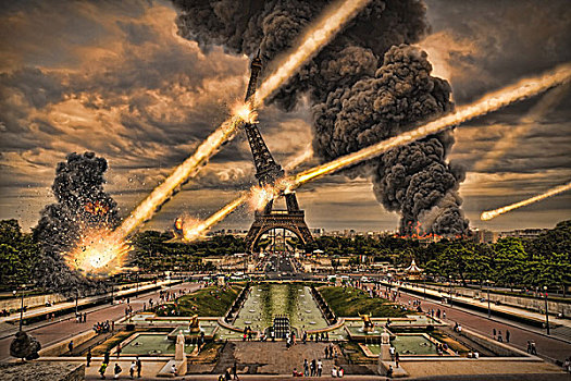 启示,陨石雨,上方,巴黎,法国