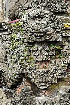 雕塑,特写,巴厘岛,庙宇,印度尼西亚,东南亚