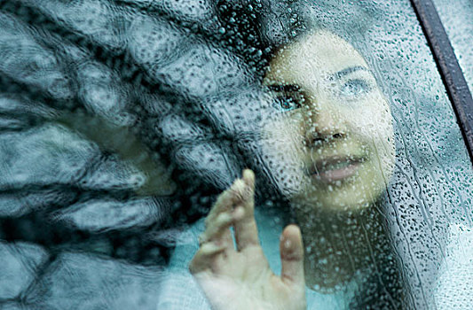 美女,雨天,曼海姆,巴登符腾堡,德国