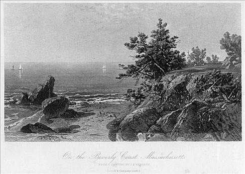 比弗利山,海岸,马萨诸塞,19世纪,艺术家,弗雷德里克