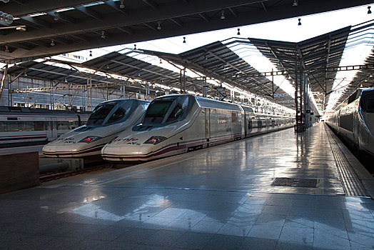 火车,空,月台,火车站,马拉加,安达卢西亚,西班牙,欧洲