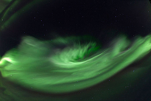 螺旋,北方,极光,稀有,上方,展示,北极光,绿色,靠近,育空地区,加拿大
