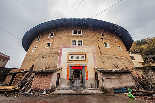 福建省,龙岩市,永定区,南村,下雨天,建筑,景观