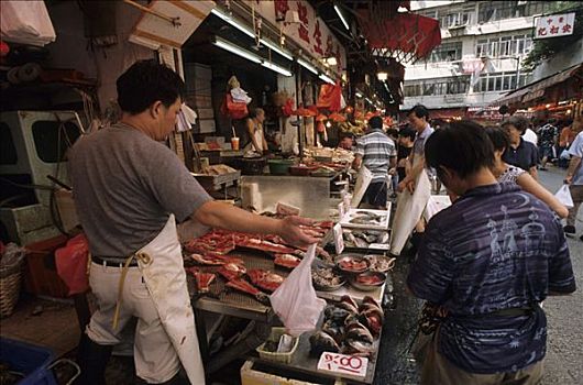 鱼贩,湾仔,香港岛,香港,中国