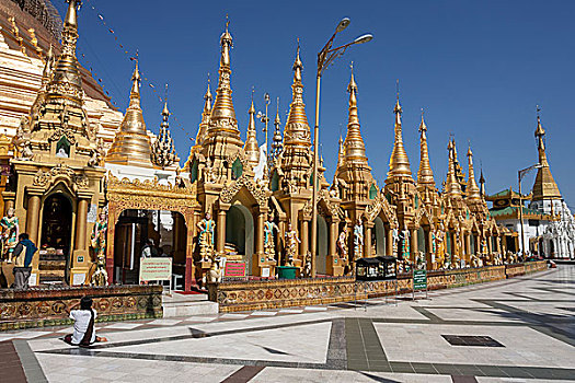 神祠,大金塔,仰光,缅甸,亚洲