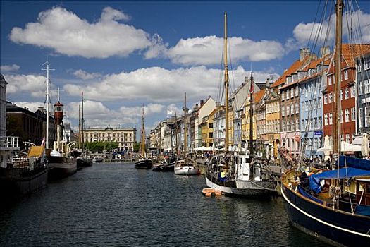 纽哈温运河,哥本哈根,丹麦,欧洲
