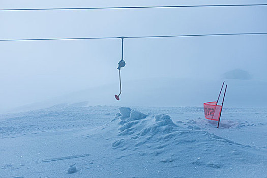 空,滑雪缆车,冬天