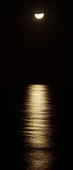 月光,反射,海洋,夜晚