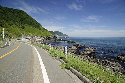 金色,道路,海洋