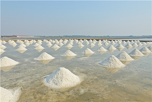 海盐,堆放,蒸发,水塘,泰国