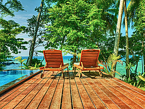 草坪椅,远眺,热带沙滩