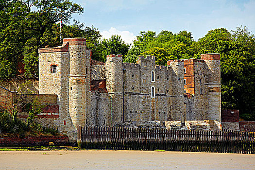 英格兰,肯特郡,城堡,16世纪,伊丽莎白时代,火炮,堡垒,河,建造,防卫,船,停泊,户外,查塔姆,船坞