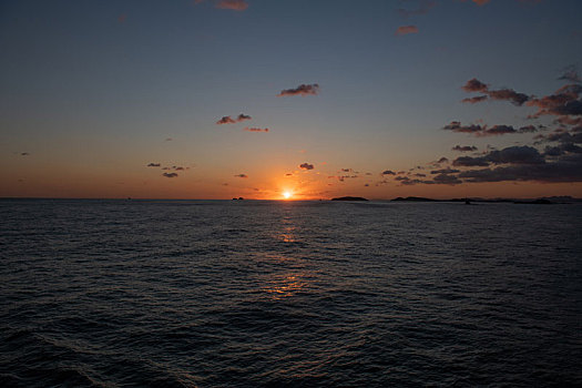 渤海湾海上日出