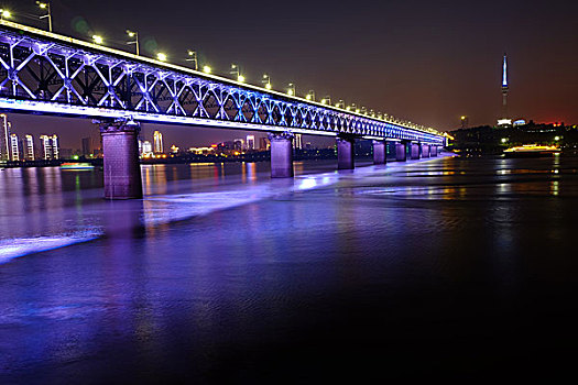 武汉长江大桥夜景