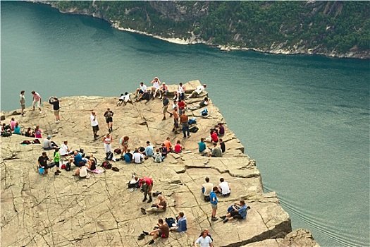 石头,上方,吕瑟峡湾,挪威
