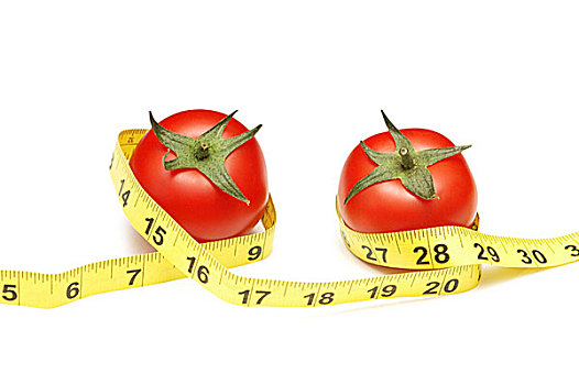 西红柿,卷尺,节食,概念