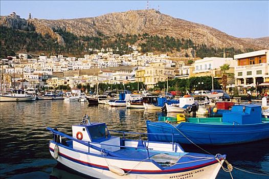 渔船,港口,岛屿,多德卡尼斯群岛,希腊,欧洲