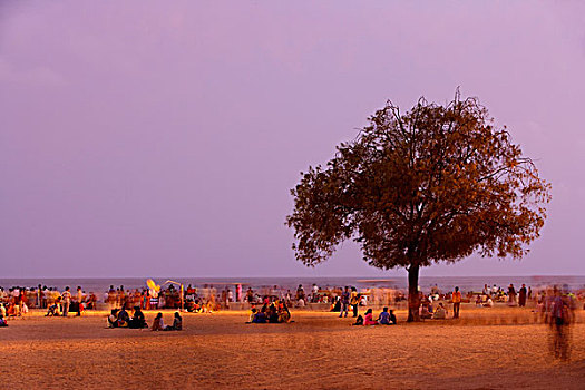 海滩,孟买,印度