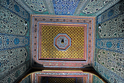 天花板,装饰,砖瓦,宫殿,伊斯坦布尔,土耳其