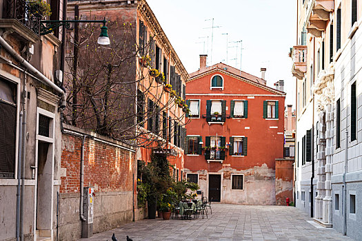 街道,威尼斯城,春天