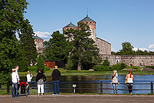 芬兰,区域,南方,湖区,中世纪,城堡,群体,看