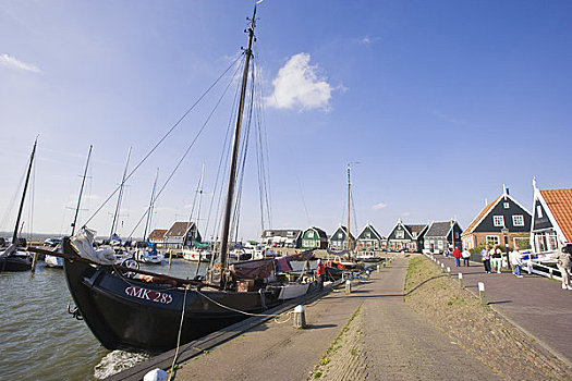 停靠,船,北方,荷兰