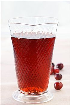 蔓越莓汁,玻璃杯,清新,蔓越橘