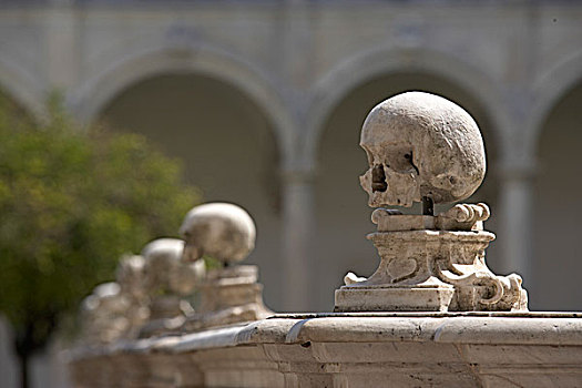 寺院,头骨,墓地,那不勒斯