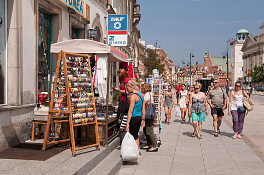 华沙,纪念品,店面,门,旅游,买,波兰,行人,走,欧洲