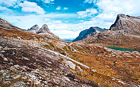 挪威,高山,岩石,风景