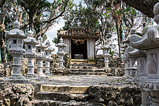庙宇,石垣岛,日本