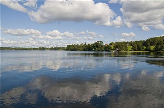湖,靠近,中心,瑞典