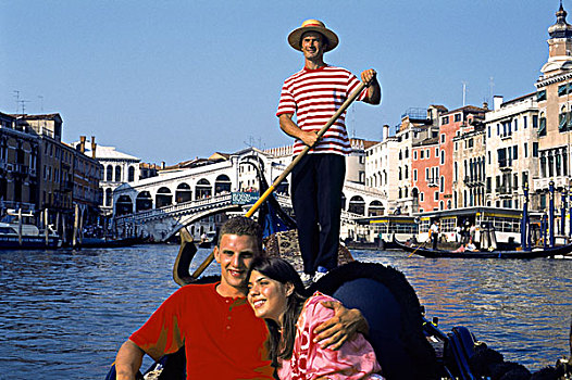 意大利,威尼斯,里亚尔托桥,伴侣,小船