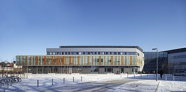 新,大学,伊普斯维奇,英国,2009年,全景,外景,建筑,雪