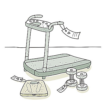 插画,健身器械,销售